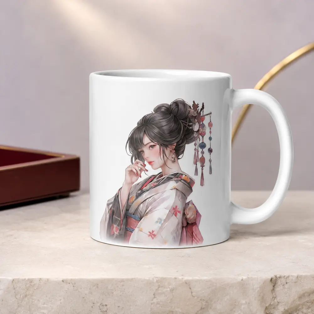 月下美人のマグカップ